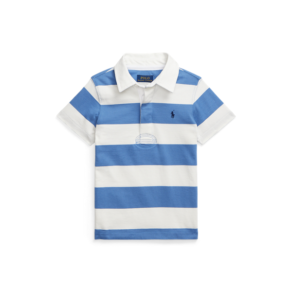 Striped Cotton Short-Sleeve Rugby Shirt