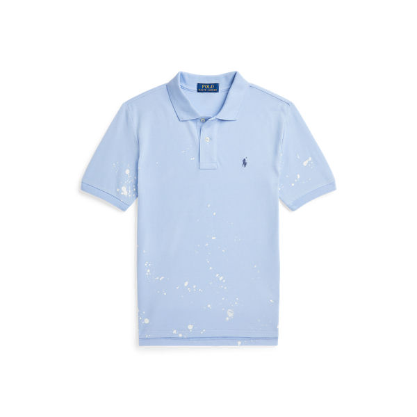 Paint-Splatter Cotton Mesh Polo Shirt
