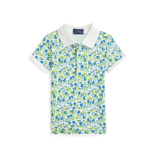 Floral Stretch Mesh Polo Shirt