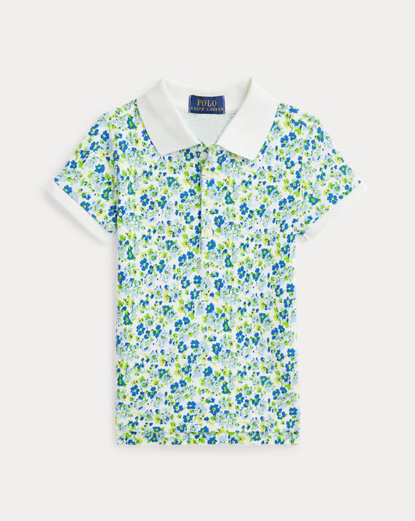 Floral Stretch Mesh Polo Shirt