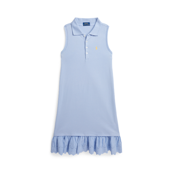Eyelet-Embroidered Mesh Polo Dress