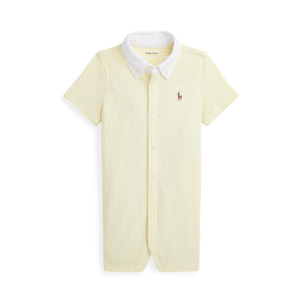 Striped Knit Oxford Shortall