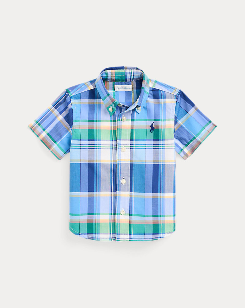 Gingham Cotton Short-Sleeve Shirt Baby Boy 1