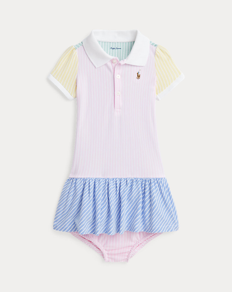 Colour-Blocked Mesh Polo Dress & Bloomer Baby Girl 1