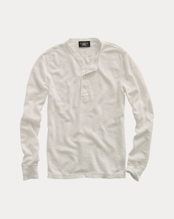 Waffle-Knit Henley Shirt