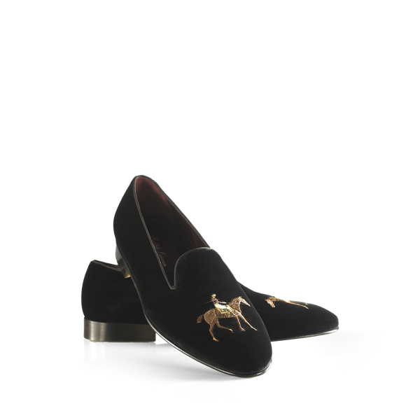 Ralph lauren velvet slippers clearance