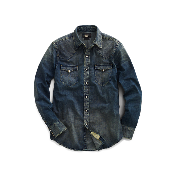 Slim Fit Denim Western Shirt RRL 1