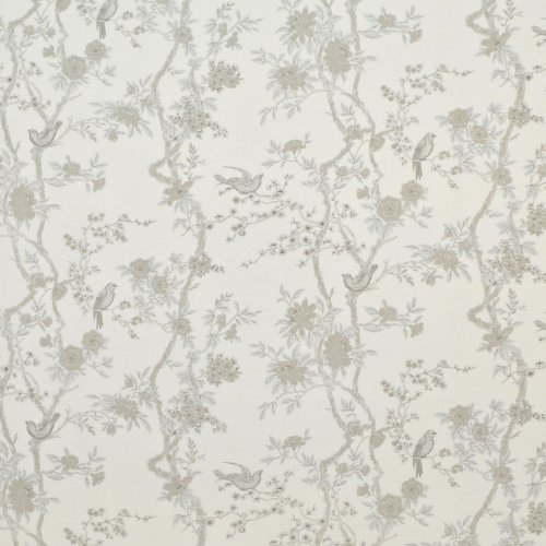 Marlowe Floral Silk Swatch: Silver