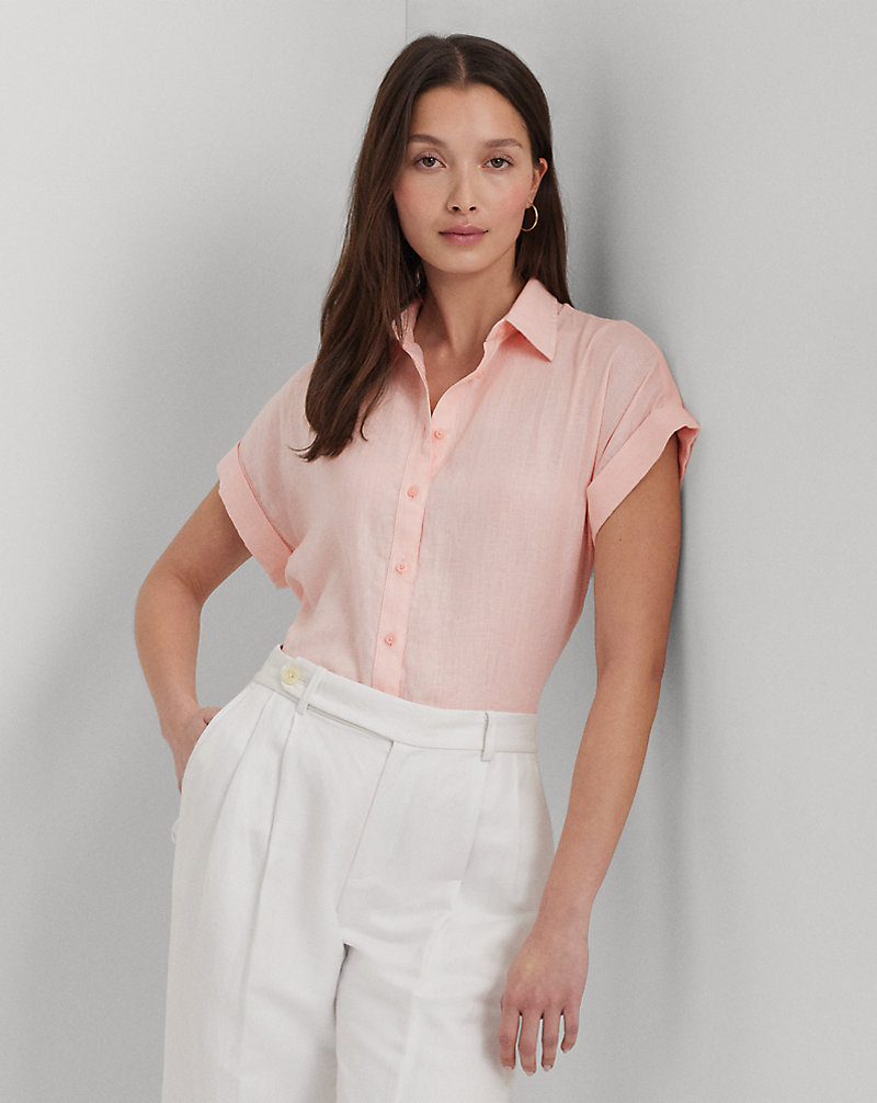 Relaxed Fit Linen Short-Sleeve Shirt Lauren 1