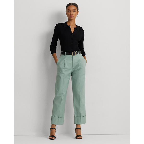 Double-Faced Stretch Cotton Ankle Trouser