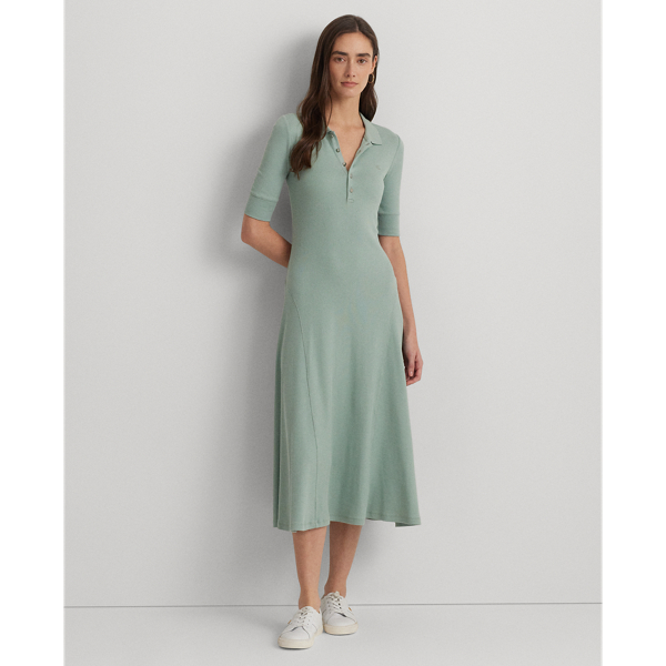 Cotton-Blend Polo Dress Lauren 1