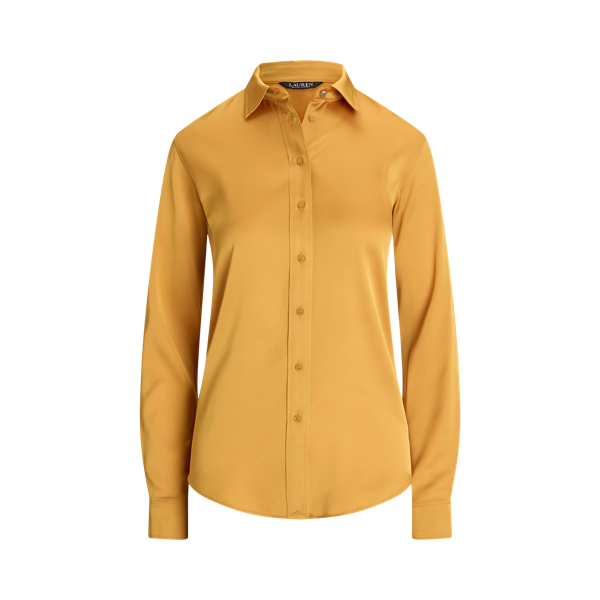 Chemise De Spectacle RHE 70085LATT En Poly Satin - Fermeture éclair Dissimulée & Faux Boutons - Neuve En Emballage