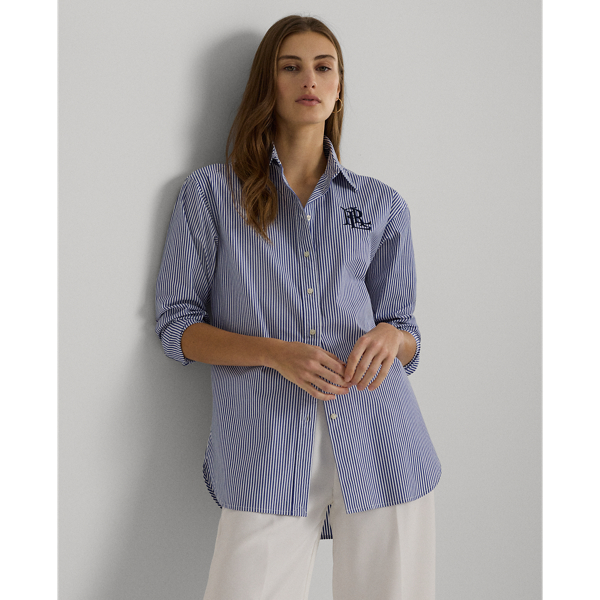 Relaxed Fit Striped Stretch Cotton Shirt