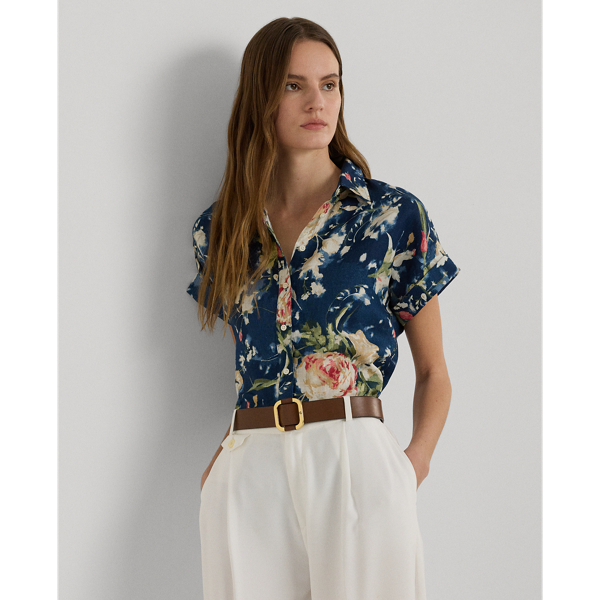 Camisa floral de manga curta Relaxed Fit