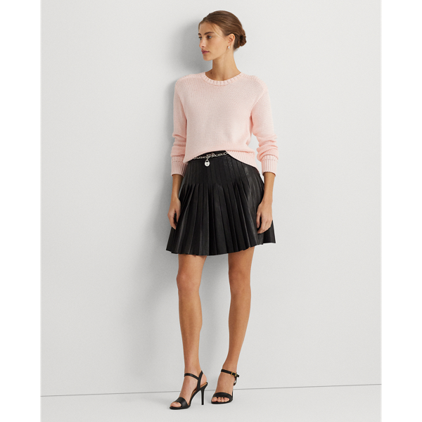 Pleated Stretch Leather Miniskirt Lauren 1