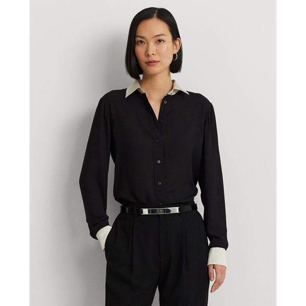 Classic Fit Two-Tone Georgette Shirt