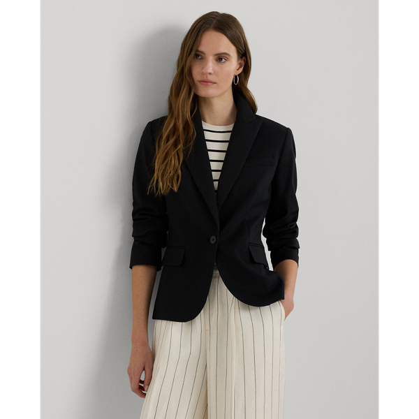 Structured Stretch Cotton Blazer main image 1