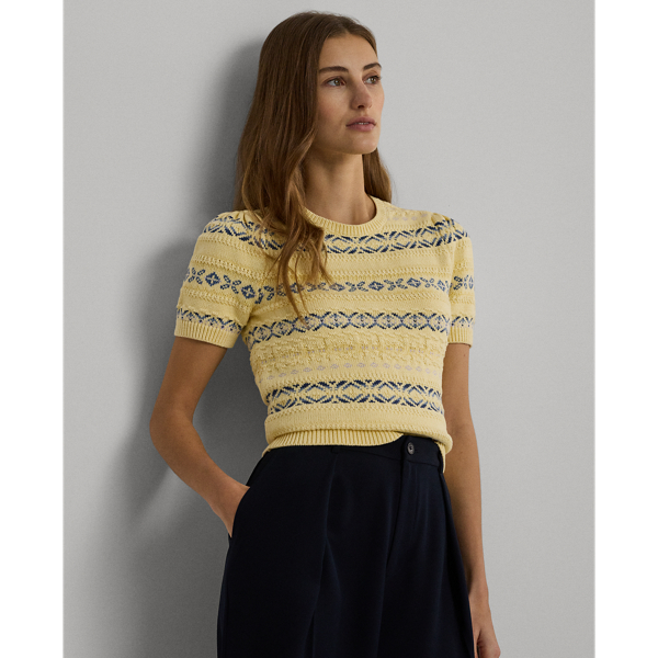Fair Isle Cotton-Linen Sweater Lauren 1
