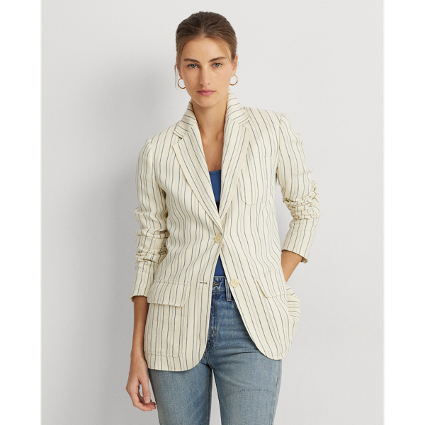 Striped Cotton-Blend Blazer Lauren 1