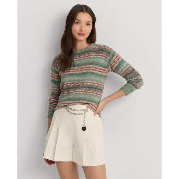 Fair Isle Cotton-Blend Sweater