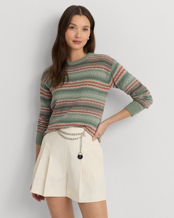 Fair Isle Cotton-Blend Sweater