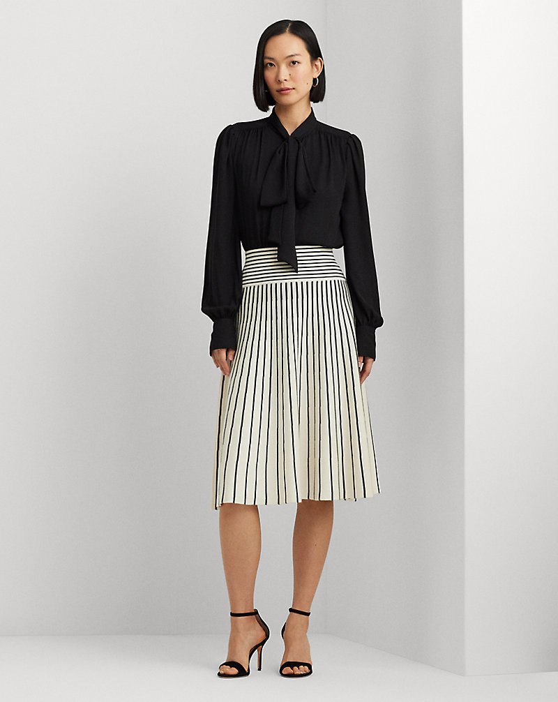 Striped Cotton-Blend Midi Skirt Lauren 1