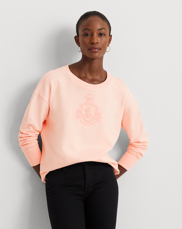 Beaded-Crest French Terry Pullover