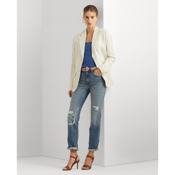 Jean Droit Femme Maurices - Taille 0 Court - Délavé / Vieilli - Occasion Très Bon état
