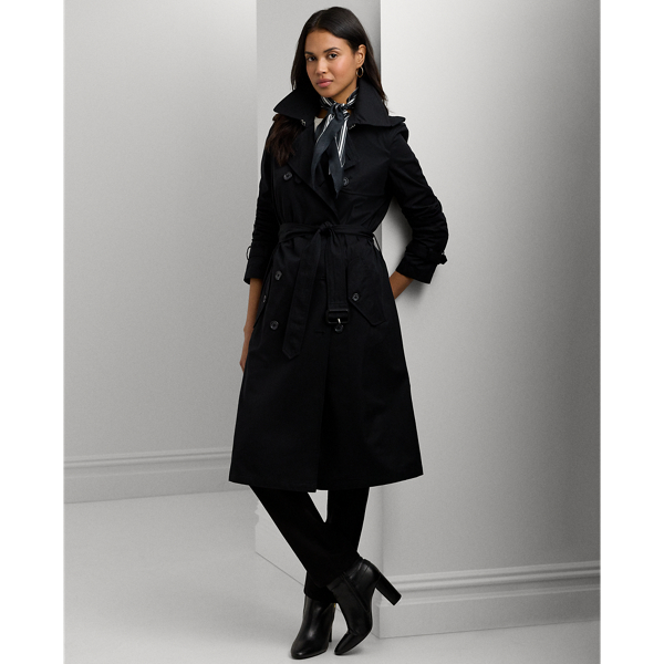 Waterafstotende keperstof trenchcoat