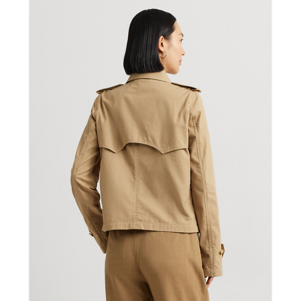 Double breasted short trench coat lauren sales ralph lauren