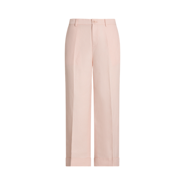 Linen-Blend-Twill Cropped Trousers for Women | Ralph Lauren® UK