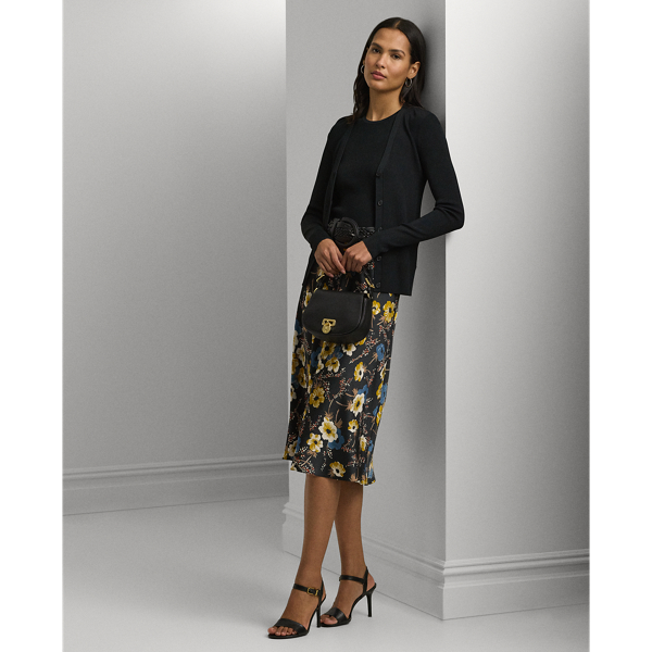 Floral Satin Charmeuse Midi Skirt Lauren 1