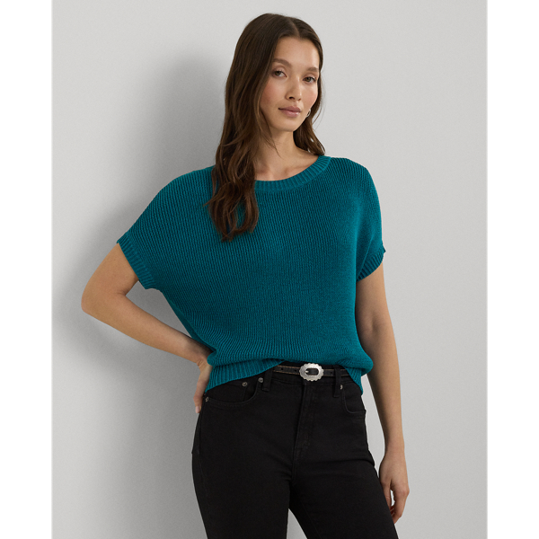 Rib-Knit Short-Sleeve Jumper Lauren 1