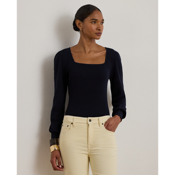 Puff Sleeve Rib Knit