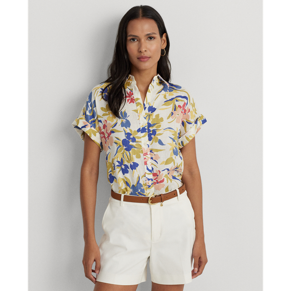 Cream & Beige Classic Long Sleeve Shirt & Shorts Set – Deolinda SS26 In Stock Now
