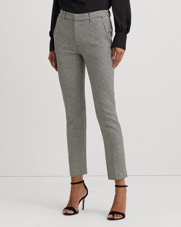 Houndstooth Twill Cropped Pant