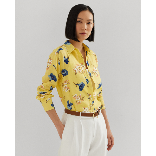 Relaxed Fit Floral Linen Shirt