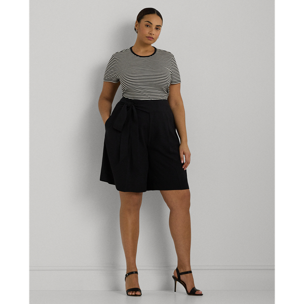 Pleated Georgette Wide-Leg Short