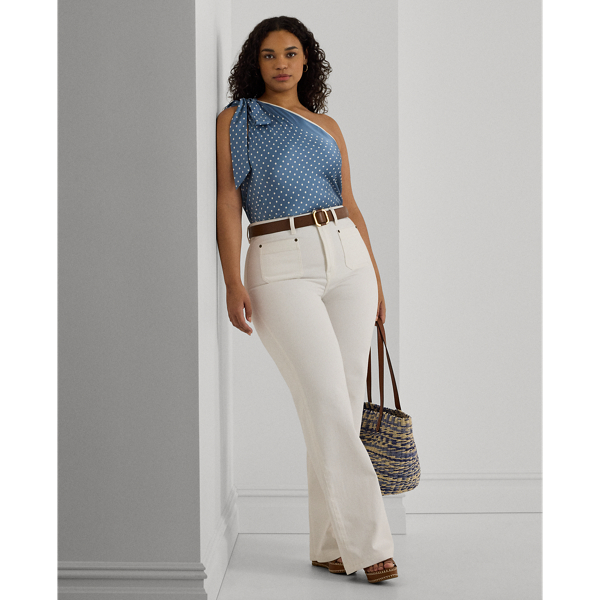 Jean Tribal Brooke Taille Haute, Jambe Large, Embelli – Femme – Bleu Noir – Taille 14