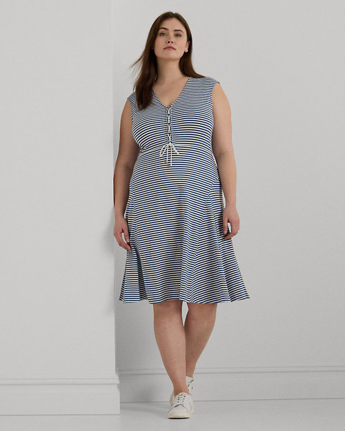 Striped Cotton-Blend Jersey Dress