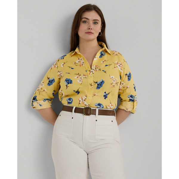 Relaxed Fit Floral Linen Shirt