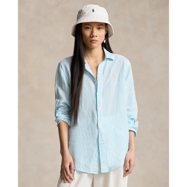 Camicia in lino a righe Relaxed-Fit