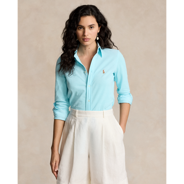 Slim Fit Knit Cotton Oxford Shirt Polo Ralph Lauren 1