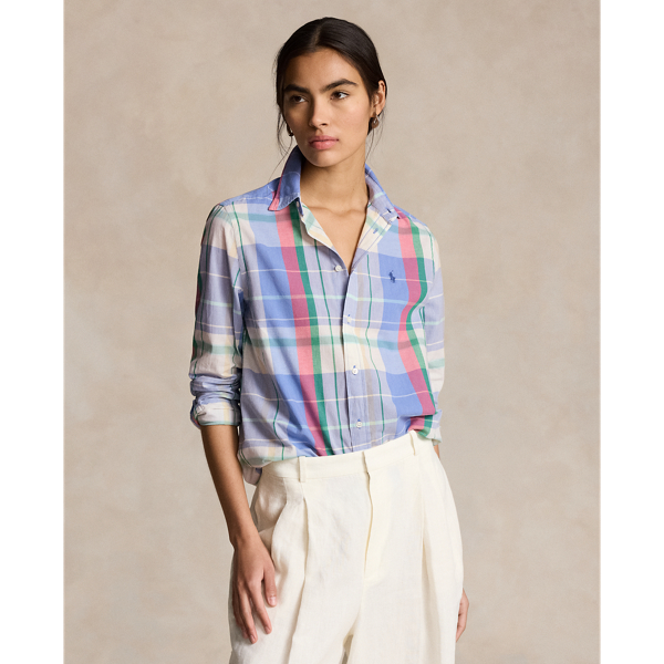 Relaxed Fit Plaid Cotton Shirt