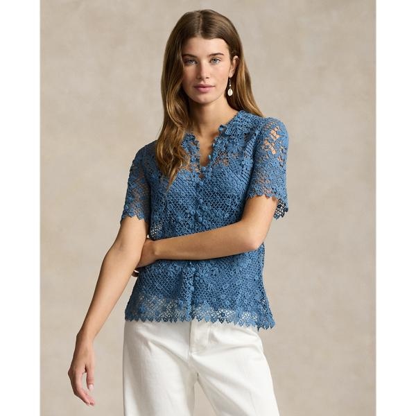 Floral Cotton Lace Blouse Polo Ralph Lauren 1