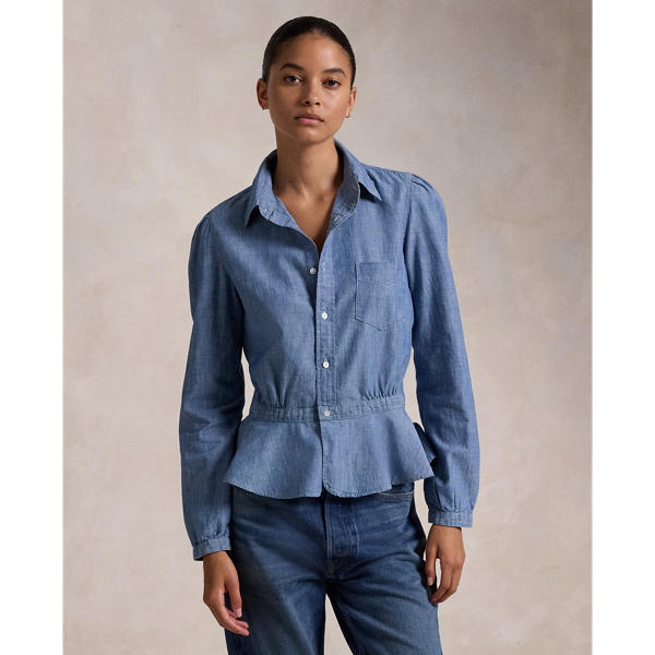 Chambray Peplum Shirt