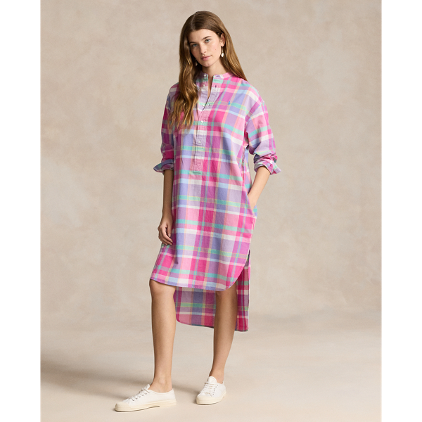 Plaid Linen Shirtdress Polo Ralph Lauren 1