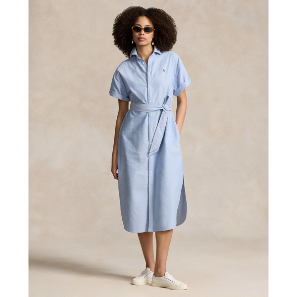 Belted Short-Sleeve Oxford Shirtdress Polo Ralph Lauren 1