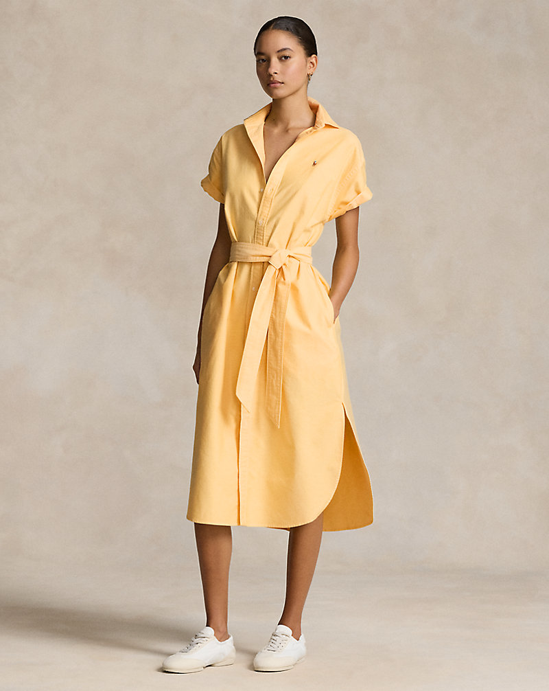Belted Short-Sleeve Oxford Shirtdress Polo Ralph Lauren 1