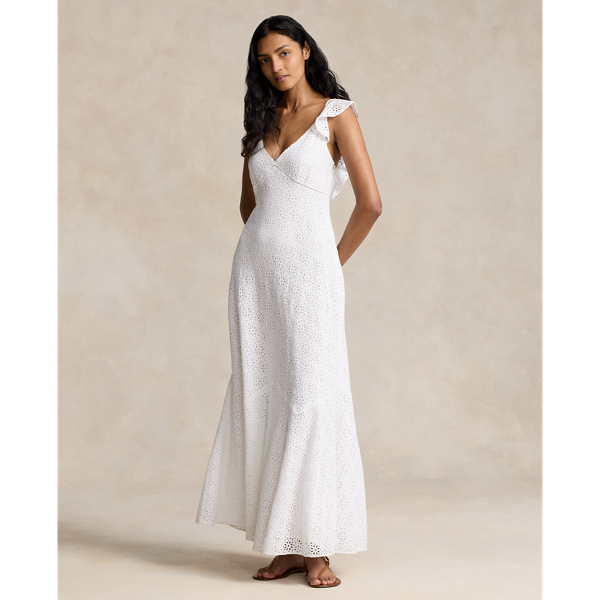 Robe à broderie anglaise en lin